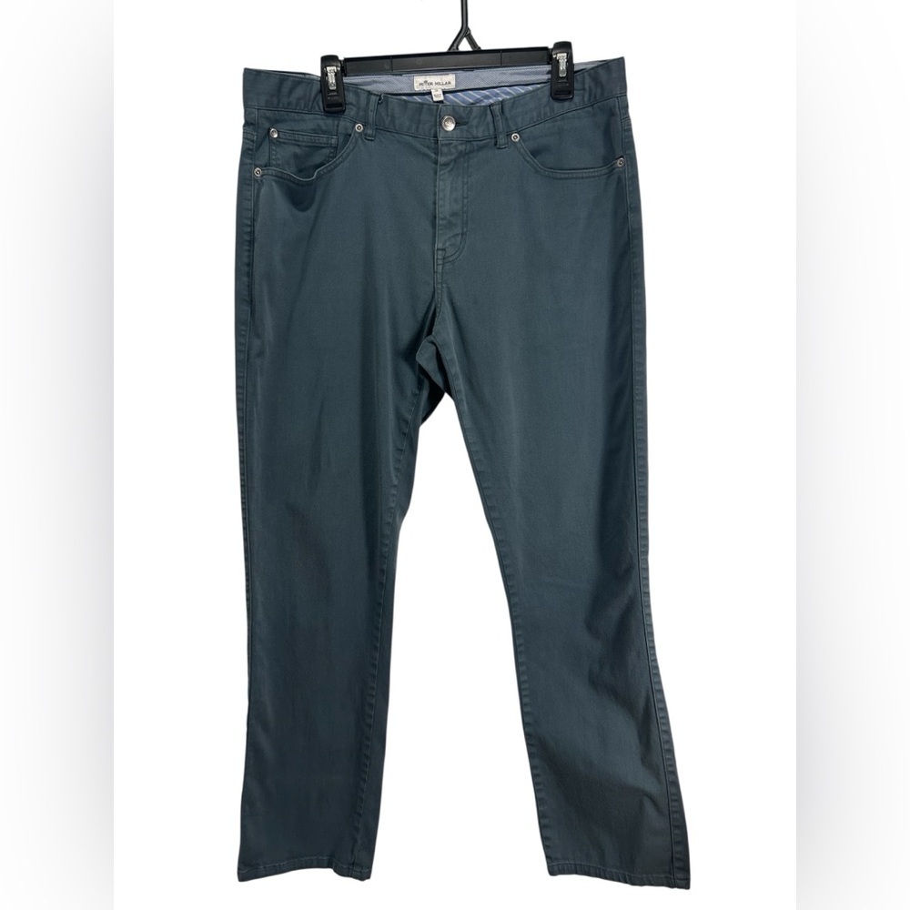Peter Millar Straight Fit Jeans in Teal Blue